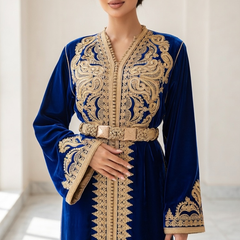 قفطان "ليالي زرقاء" - أناقة ملكية بلمسة معاصرة