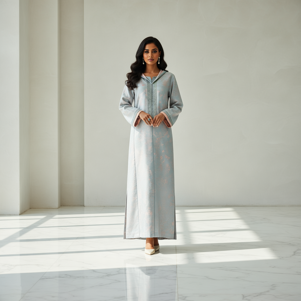 طقم الجلابة والقفطان "نسمة" الأرجواني - أناقة عصرية وشياكة يومية