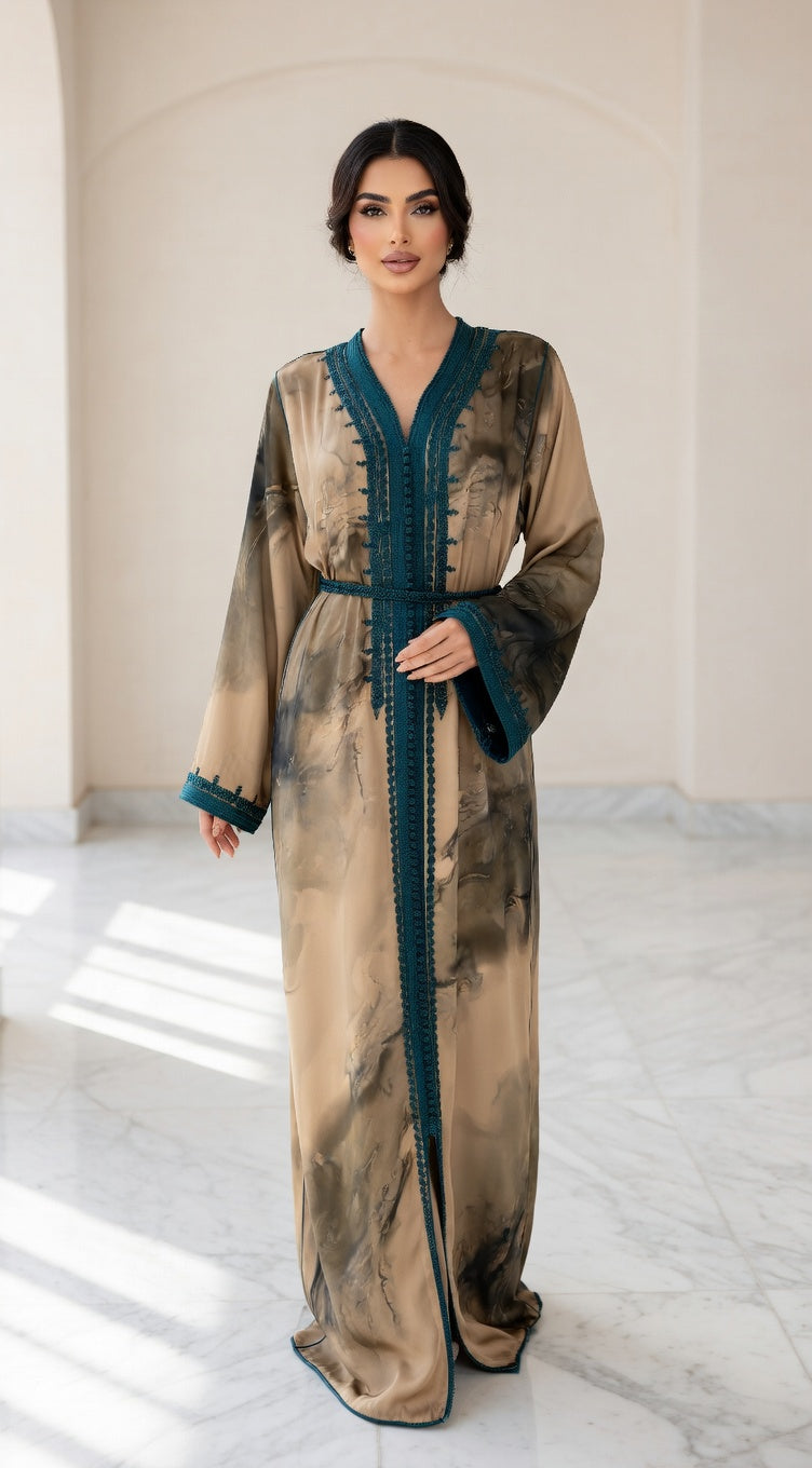 قفطان "النسمة" - خفة الحرير وأناقة الطرز