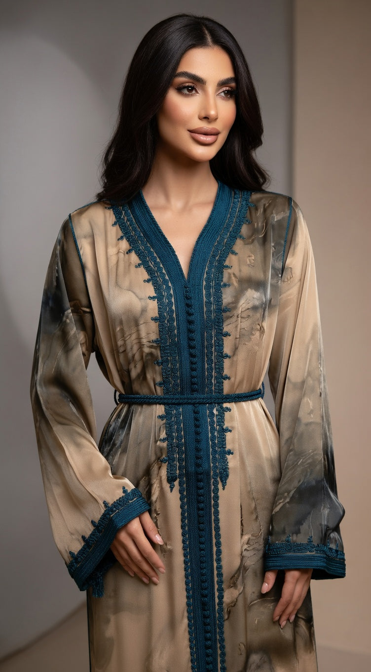 قفطان "النسمة" - خفة الحرير وأناقة الطرز