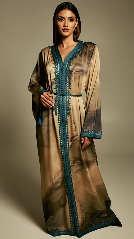 قفطان "النسمة" - خفة الحرير وأناقة الطرز