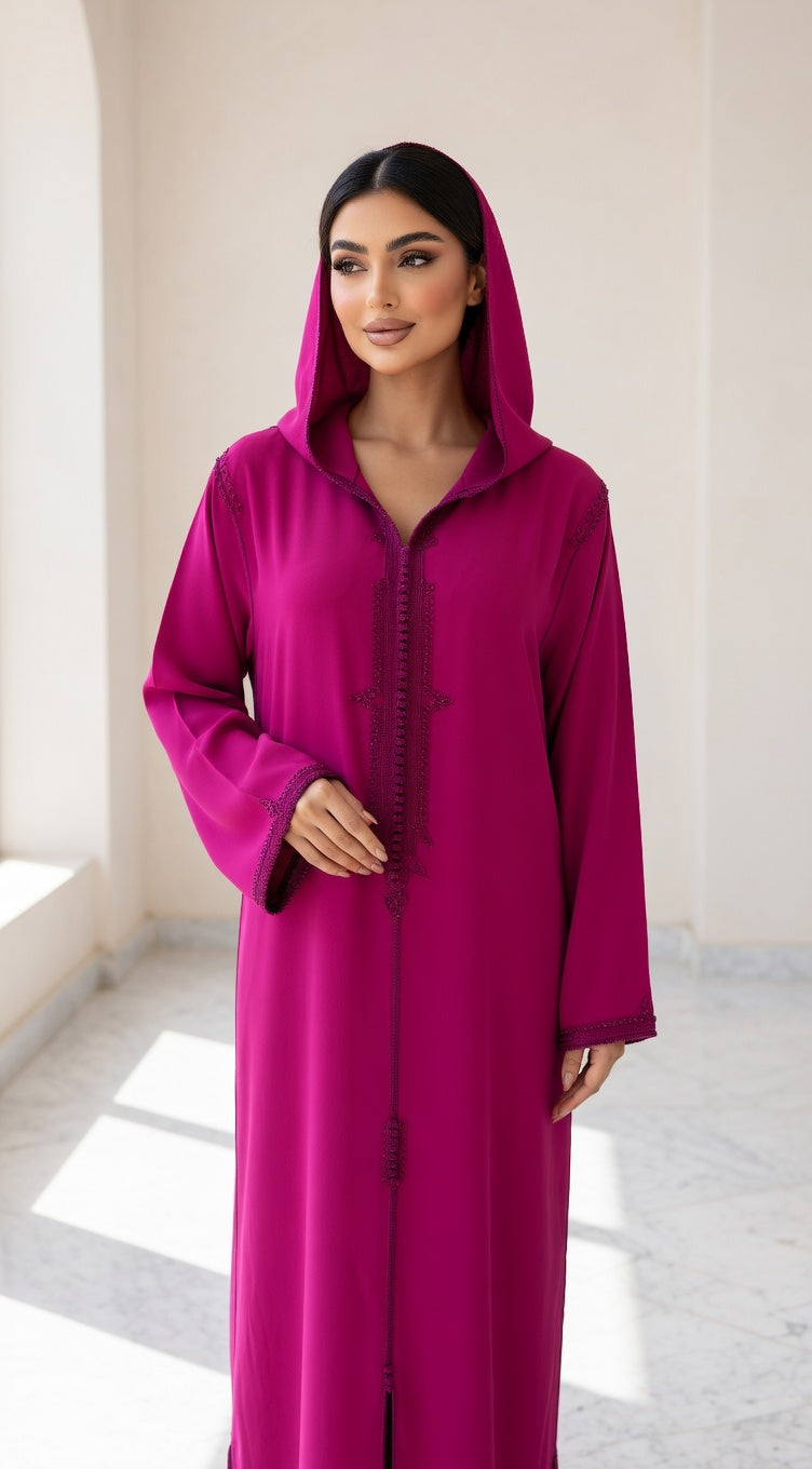 جلابة "الفوشيا" العصرية - شياكة يومية بلمسة تقليدية