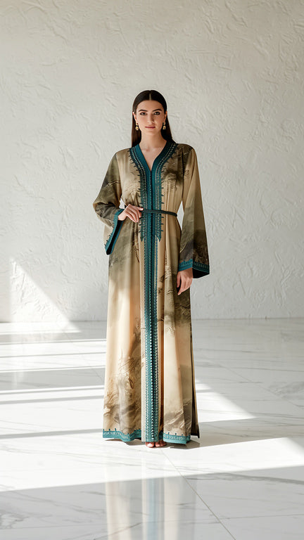 قفطان "النسمة" - خفة الحرير وأناقة الطرز