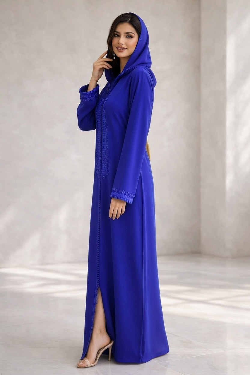 جلابة "النسمة" الزرقاء - أناقة عصرية بلمسة تقليدية