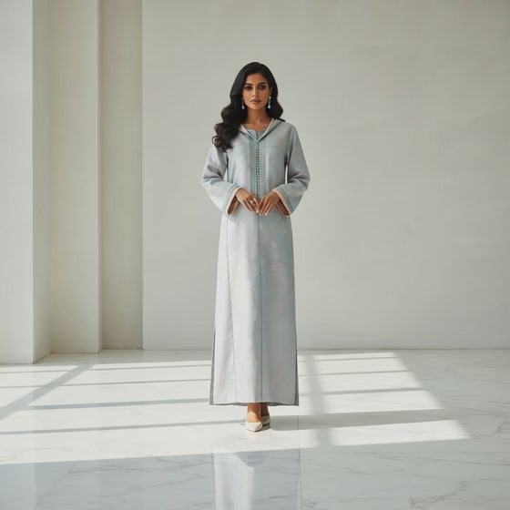 طقم الجلابة والقفطان "نسمة" الأرجواني - أناقة عصرية وشياكة يومية